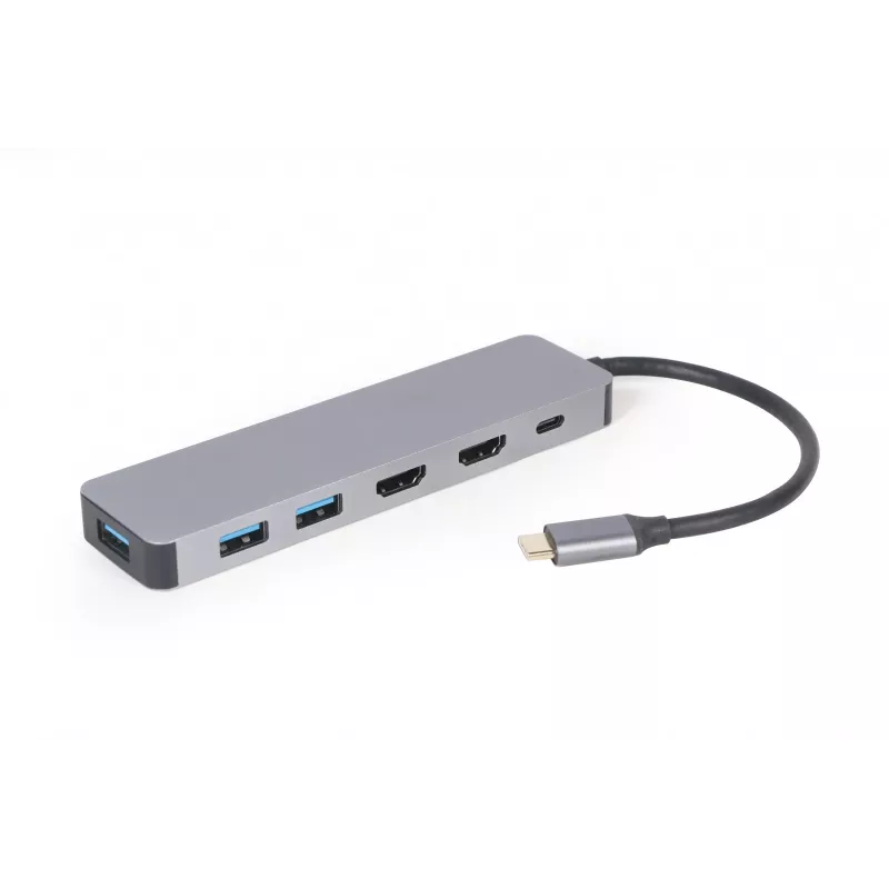 Gembird A-CM-COMBO3-03 USB Type-C 3-in-1 kelių prievadų adapteris (Hub + HDMI + PD)