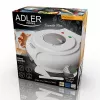 Vaflių keptuvė Adler AD 3038 — viena apvali vaflė, 1500 W, reguliuojamas termostatas, nelimpančios plokštės, pilka/baltas