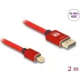 DeLOCK Mini DisplayPort į DisplayPort kabelis 8K 60 Hz 2 m raudonas metalas be skląsčio