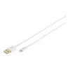 DIGITUS - Lightning kabelis - Lightning (M) į USB (M) - 1,0 m - Dviguba izoliacija - Baltas - Lietas - skirta Apple iPad/iPhone/iPod (Lightning) (DB-600106-010-W)