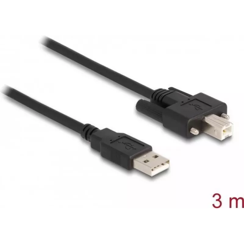 DeLOCK USB 2.0 laidas Type-A (kištukas) į Type-B (kištukas) su varžtais, 3 m