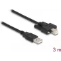 DeLOCK USB 2.0 laidas Type-A (kištukas) į Type-B (kištukas) su varžtais, 3 m