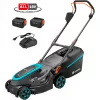 Akumuliatorinė vejapjovė PowerMax 37/36V P4A paruošta naudoti rinkinys, 36 voltų (2x18V) (juoda/pilka, 2x ličio jonų baterija 4,0Ah, POWER FOR ALL ALLIANCE)