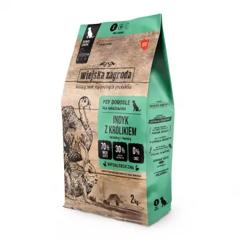 Sausas šunų maistas wiejskazagroda Turkey Feed 2 kg — be grūdų, hipoalerginis, suaugusiems, baltymai 32%