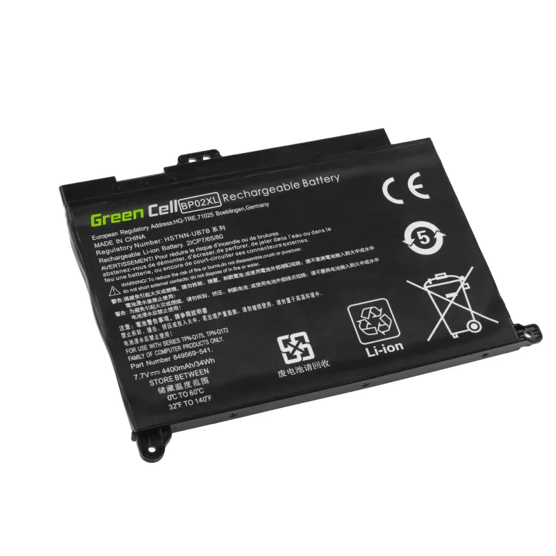 Baterija Green Cell HP150 — Ličio polimeras 4500 mAh, HP Pavilion 15-AU / 15-AW serijai, juoda