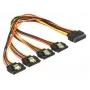 SATA kabelis DeLOCK 60157 0,3 m SATA 15 kontaktų 4 x SATA 15 kontaktų Įvairiaspalvis