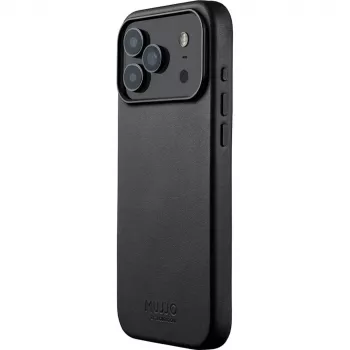 Mujjo Full Leather Case dėklas, skirtas iPhone 17 Pro Max, juodas