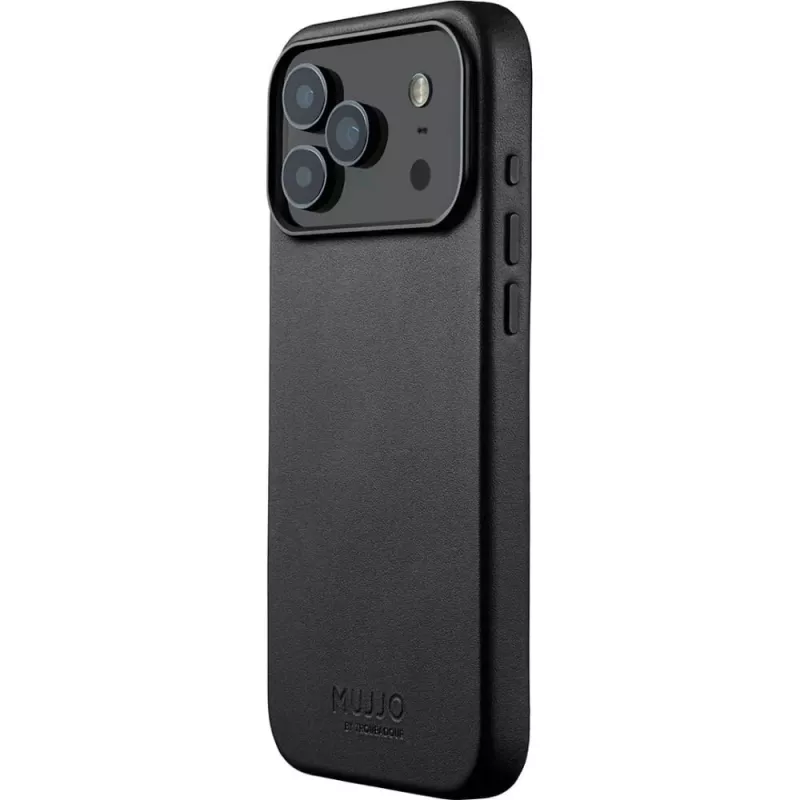 Mujjo Full Leather Case dėklas, skirtas iPhone 17 Pro Max, juodas