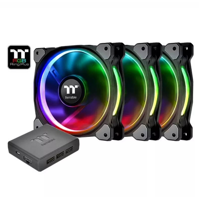 Ventiliatorius Thermaltake Riing 12 CL-F055-PL12GR-A, juodas, žalias, 12 cm