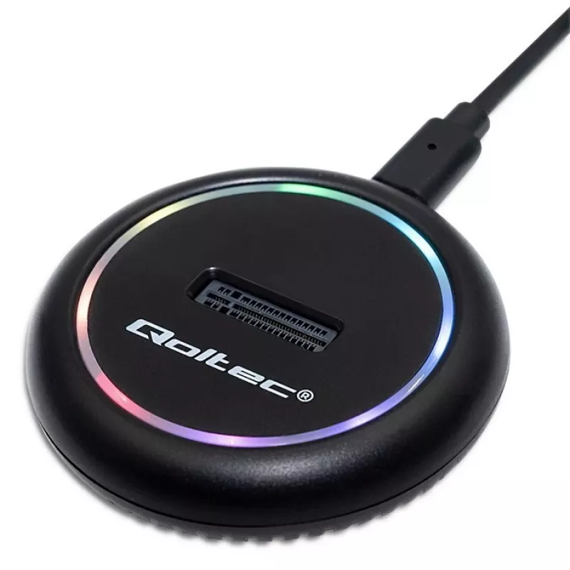 Qoltec 52275 M.2 SSD diskų prijungimo stotelė, SATA/NVMe, USB-C