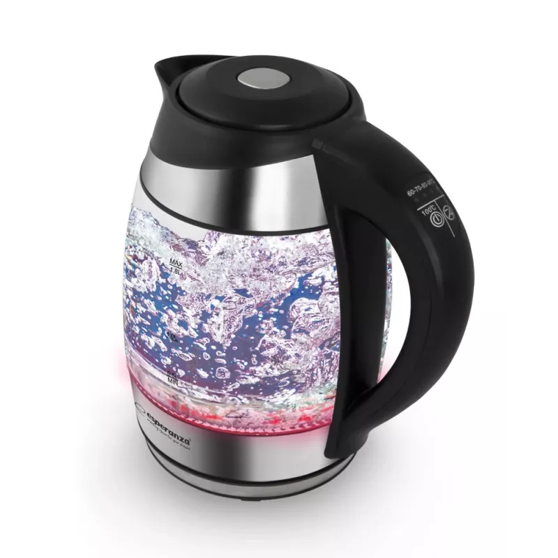 Esperanza EKK026 elektrinis virdulys 1,7 l 2200 W juodas, permatomas