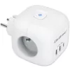 Maitinimo lizdų blokas QOLTEC 52548 su 3×AC lizdais ir USB prievadu
