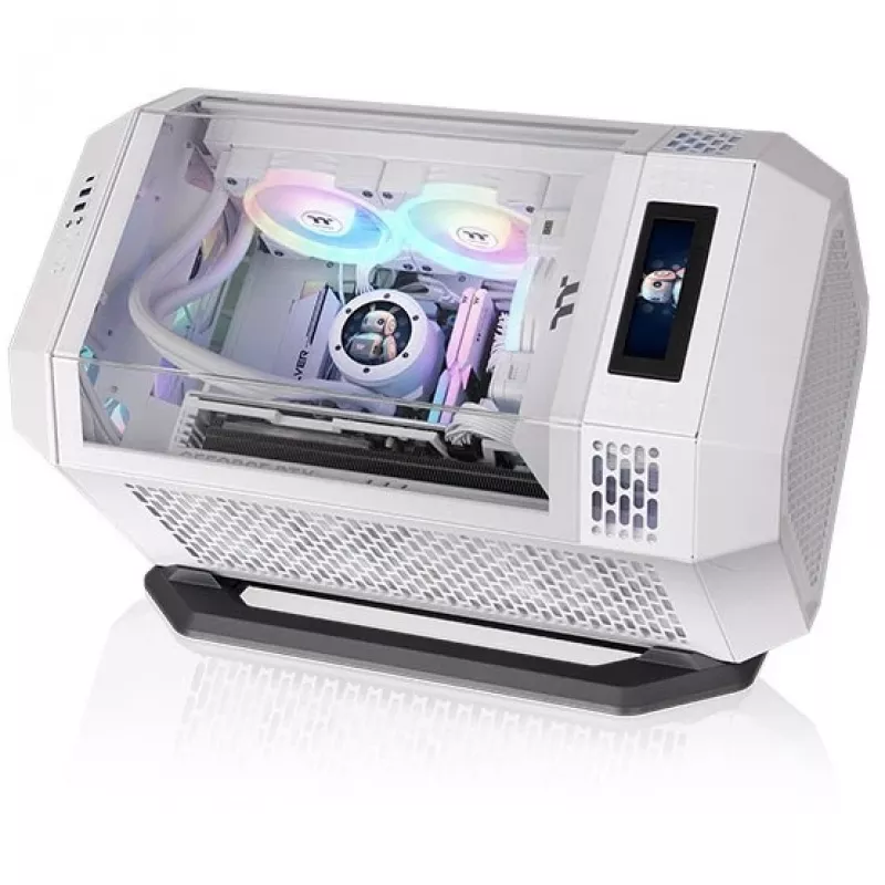 Korpuso stovo rinkinys THERMALTAKE, skirtas The Tower 250 — horizontalus pastatymas, sniego apdaila, juoda/balta