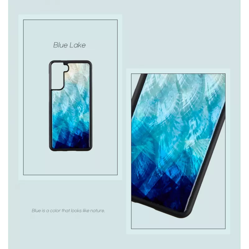 Apsauginis telefono dėklas iKins, skirtas Samsung Galaxy S21, Blue Lake Juoda spalvos