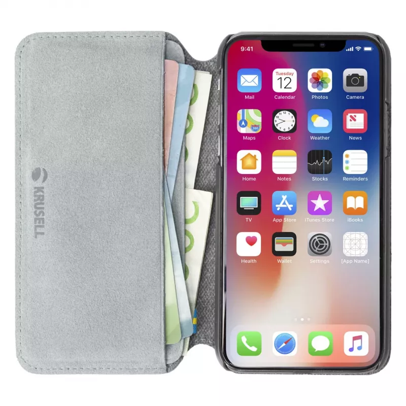 Dėklas-knygelė Krusell Broby 4 Card SlimWallet iPhone XS Max