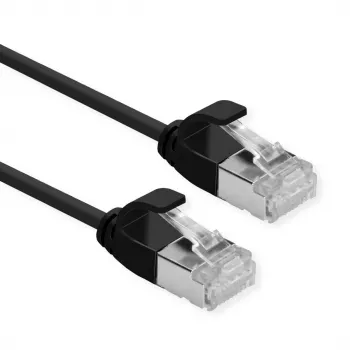 ROLINE DataCenter - komutacinis kabelis - RJ-45 (V) į RJ-45 (V) - 5 m - U/FTP - CAT 6a - be halogenų, lietas, nesikabinantis, vytos gijos, 10 Gigabit Ethernet - juoda, pantone 3C (21.15.3357)