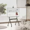 TV stovas MACLEAN MC-114 B nešiojamas grindų stovas 55–100 colių ekranams, maks. apkrova 120 kg, VESA 200x200–900x600, aukštis 115–152 cm, juodas, lentyna