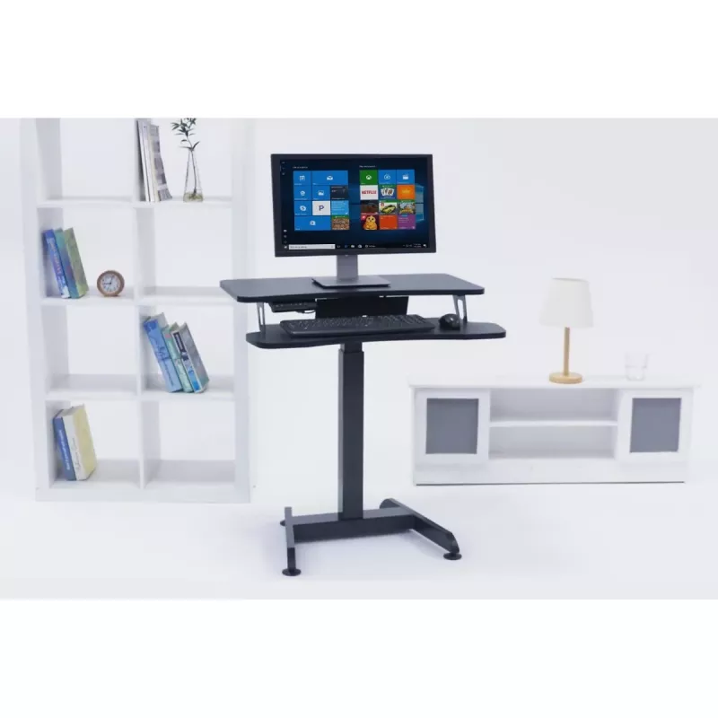 Maclean MC-835 nešiojamasis elektrinis aukščio reguliavimo stalas 72–122 cm, maks. 37 kg, valdymo pultas, sėdimo-stovimo darbo stotis