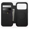 Odinis aplanko tipo telefono dėklas Nomad Modern Leather Folio, skirtas iPhone 17 Pro — rudas, tinka 6,3 colio (16 cm) ekranui, 4 kortelių kišenės