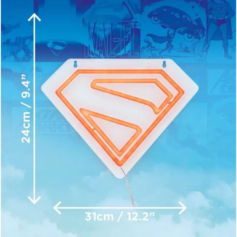 Prie sienos tvirtinamas LED neoninis šviestuvas „Paladone Superman“ PP14478SMTVN, dekoratyvinis sienos ženklas