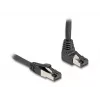 Tinklo kabelis DeLOCK RJ45 Cat.8.1 90° žemyn lenktas / tiesus 2 m juodas