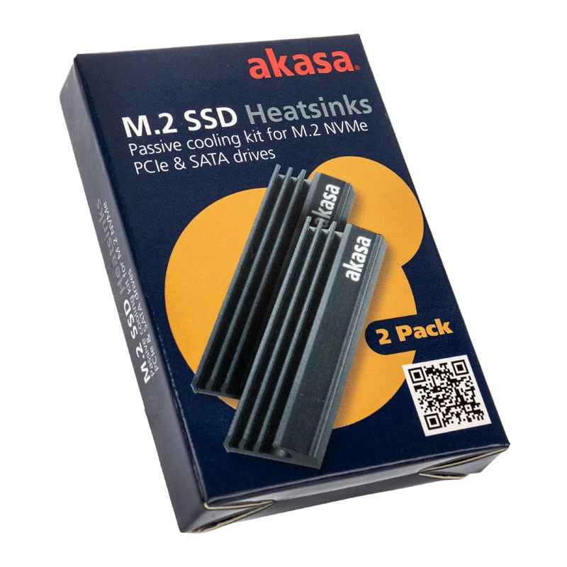 Akasa A-M2HS01-KT02 Kompiuterio aušinimo sistema Kietojo kūno diskų šilumos šalintuvas / radiatorius Juoda 1–2 (A-M2HS01-KT02)