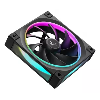 Korpuso ventiliatorius DeepCool FL12 120 mm, PWM, 500–2150 RPM, 55 CFM, 2.82 mmH2O, FDB, multi-LED, juodas