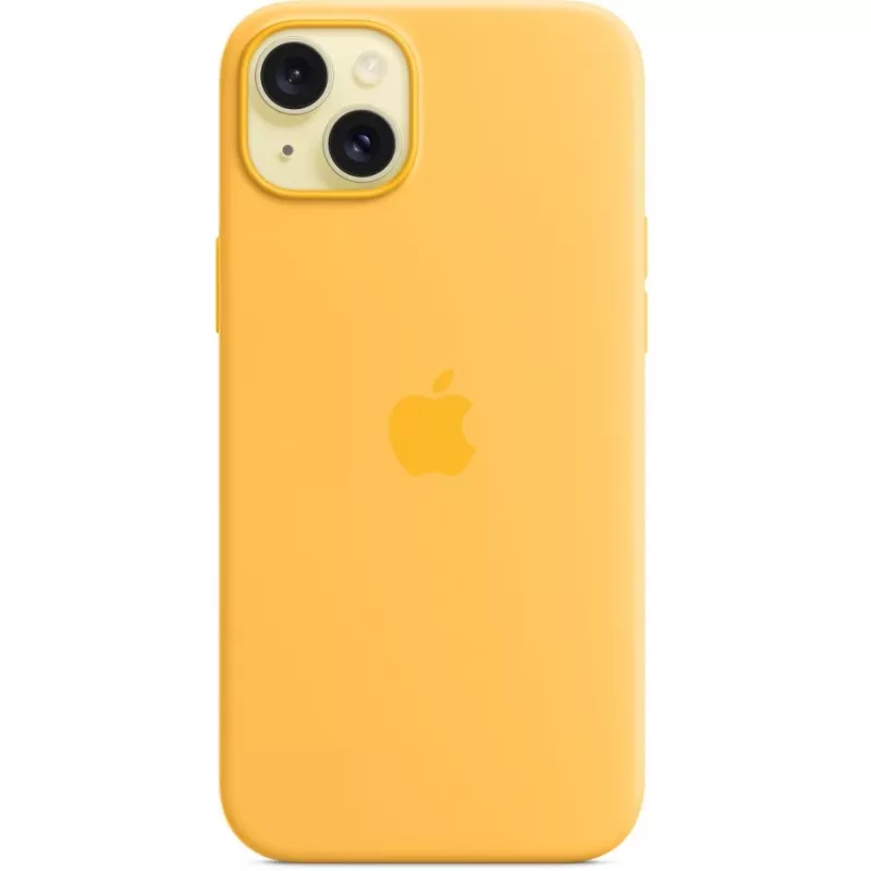 Silikono dėklas Apple iPhone 15 Plus MagSafe oranžinis