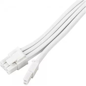 Maitinimo šaltinio prailginimo kabelis SidabrinėSTONE PCIe 8‑pin SST-PP07E-PCI8W-V2 30 cm baltas