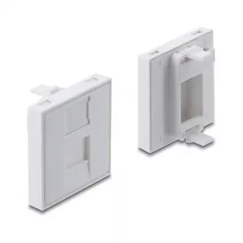 Įsegamas 45×45 mm Keystone modulio dangtelis DELOCK Easy 45 1 prievadui, ABS, baltas, su dulkių dangteliu