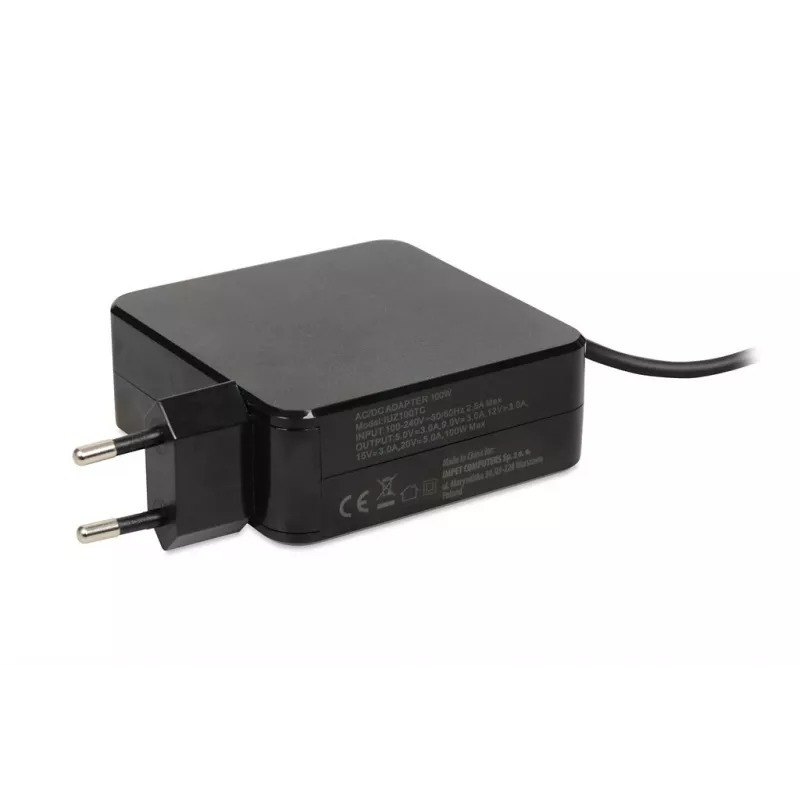 Maitinimo adapteris IBOX IUZ100TC 19V 3.42A (100W) USB‑C išvestis, 2 m kabelis, juodas