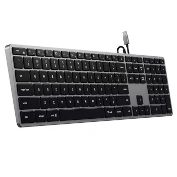 Satechi plonas W3 klaviatūra USB-C su skaičių klaviatūra (pilka)