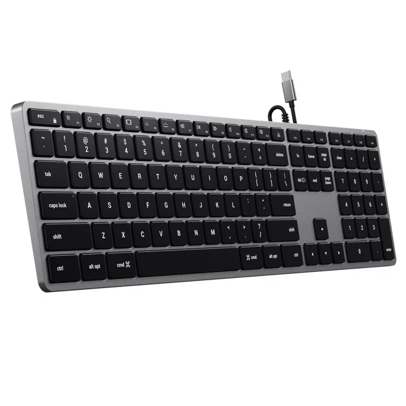 Satechi plonas W3 klaviatūra USB-C su skaičių klaviatūra (pilka)
