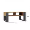 Top e shop Modern kavos staliukas 90×58×50 cm, antracito spalvos rėmas, matinės Artisan ąžuolo lentynos