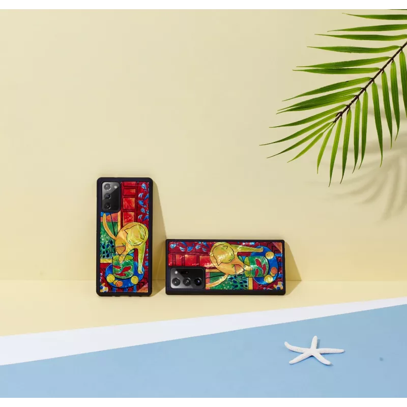 Telefono dėklas iKins Samsung Galaxy Note 20 Ultra – katės dizainas raudona žuvis