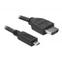DeLOCK - Vaizdo / garso kabelis - HDMI - 32 AWG - HDMI, 19 kontaktų (M) - 19 kontaktų Micro-HDMI (M) - 3 m (82663)