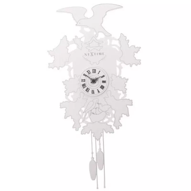 NeXtime klok 2988 Cuckoo Weeble, 41x21 cm, Sieninis, Baltas