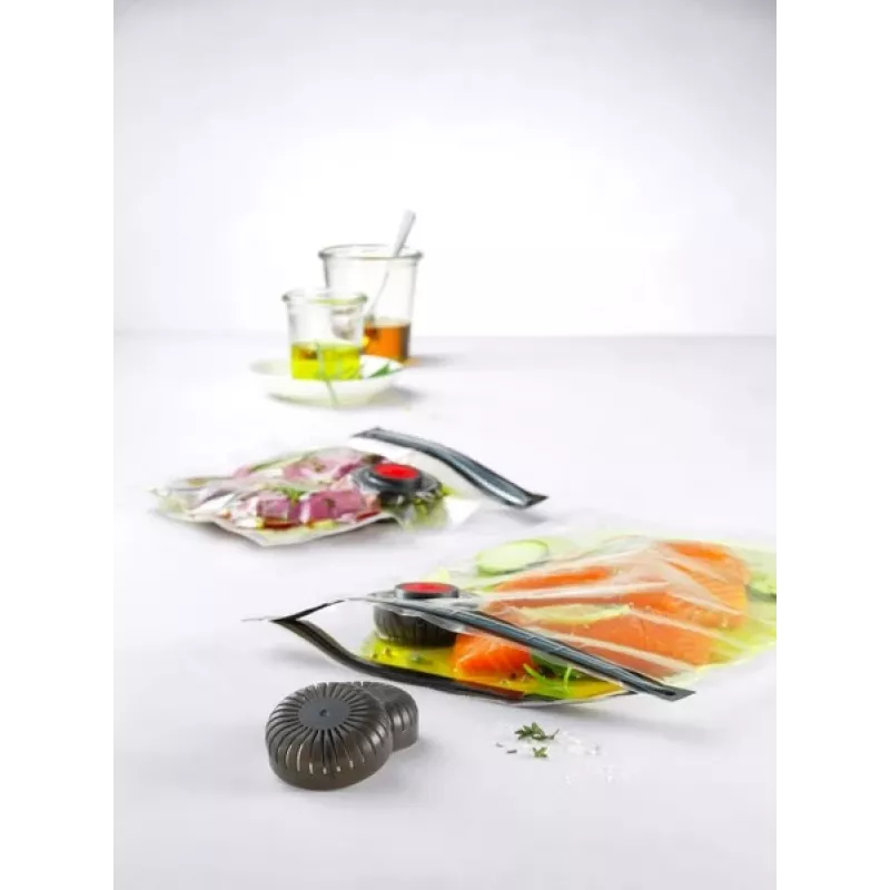 Vakuuminio sandarinimo dėžutė ZWILLING 36807-007-0, plastikinė stačiakampė maisto talpykla, 1,1 l ir 2,3 l, sandariai užrakinamas dangtelis, nuimama, permatoma balta