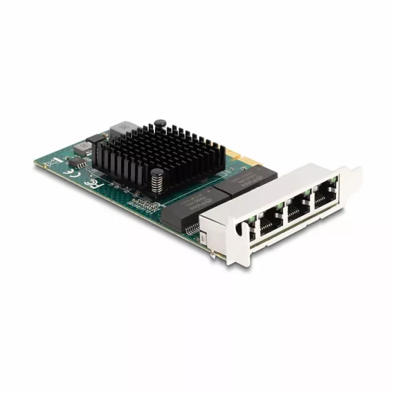 DeLOCK PCI Express x4 kortelė 4 x RJ45 gigabitiniam LAN BCM pilka