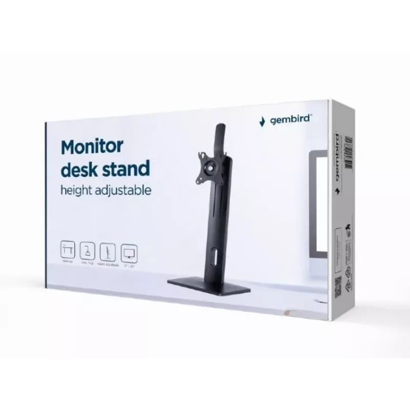 Gembird MS-D1-01 monitoriaus stalinis stovas, reguliuojamo aukščio, juodas