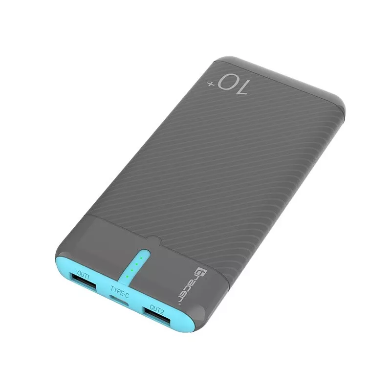PowerBank EnerGo 10000mAh pilkai mėlyna