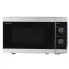Kombinuota mikrobangų krosnelė Sharp YC-MG01E-S — 20 l, 800 W mikrobangų, 1000 W grilis, 5 galios lygiai, sukamoji valdymo rankenėlė, 25,5 cm sukamoji lėkštė
