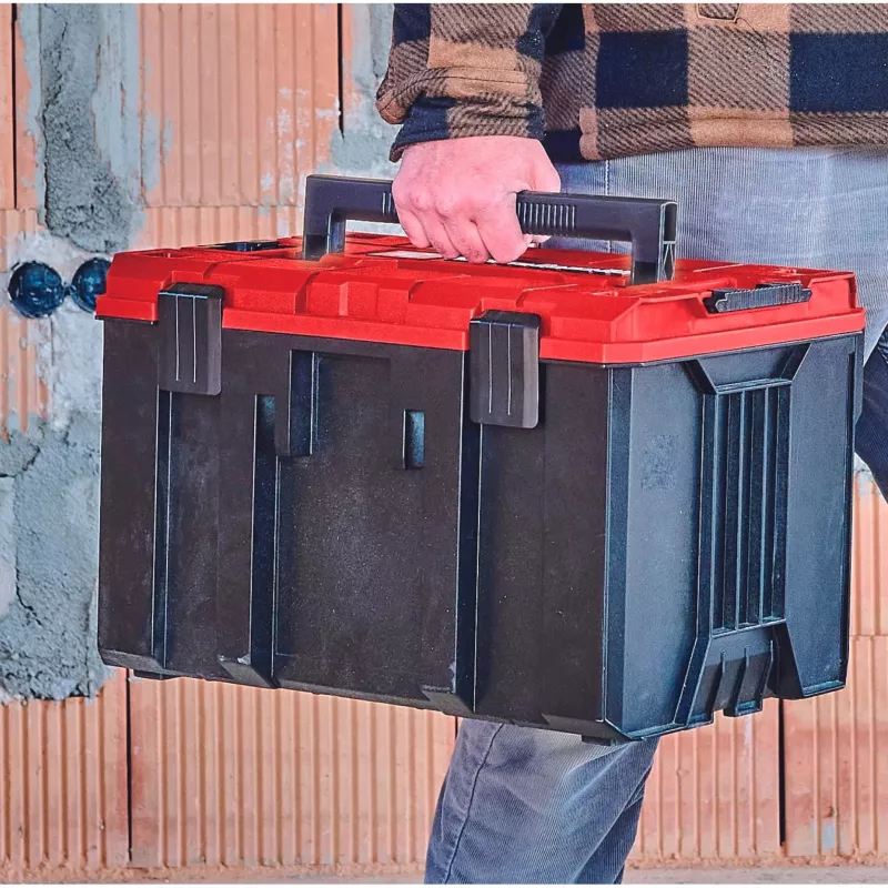 Kieto korpuso dėklas Einhell E-Case M juodas raudonas 2,85 kg