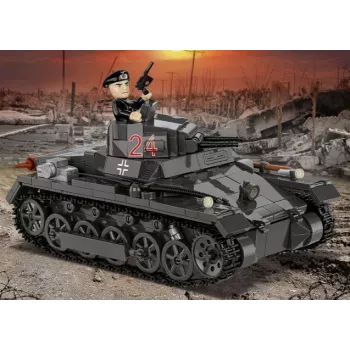 Statybinis rinkinys Cobi Panzer I Ausf. B – 654 detalės, detalus tanko modelio rinkinys
