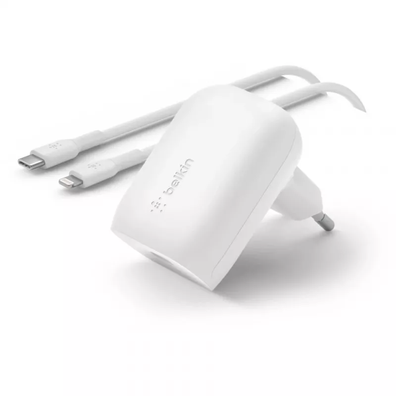 Belkin BoostCharge sieninis įkroviklis - maitinimo šaltinis - PPS technologija - 30 vatų - 3 A - PD 3.0 (24 kontaktų USB-C)