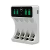 Baterijų įkroviklis QOLTEC 50848, skirtas NiMH AAA (R03) ir AA (R6) elementams, su LCD ekranu