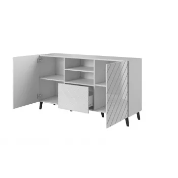 ABETO komoda 150x42x82 baltas blizgus