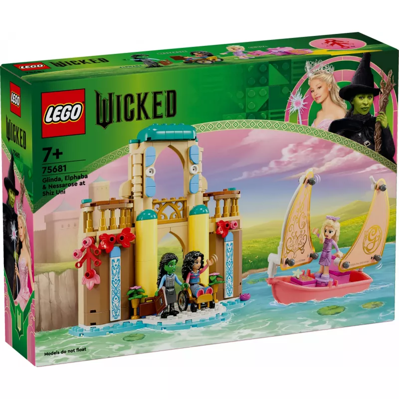 Statybinis žaislas LEGO rinkinys 75681 su Wicked, Glinda, Elphaba, Nessarose ir Shiz universiteto minifigūromis