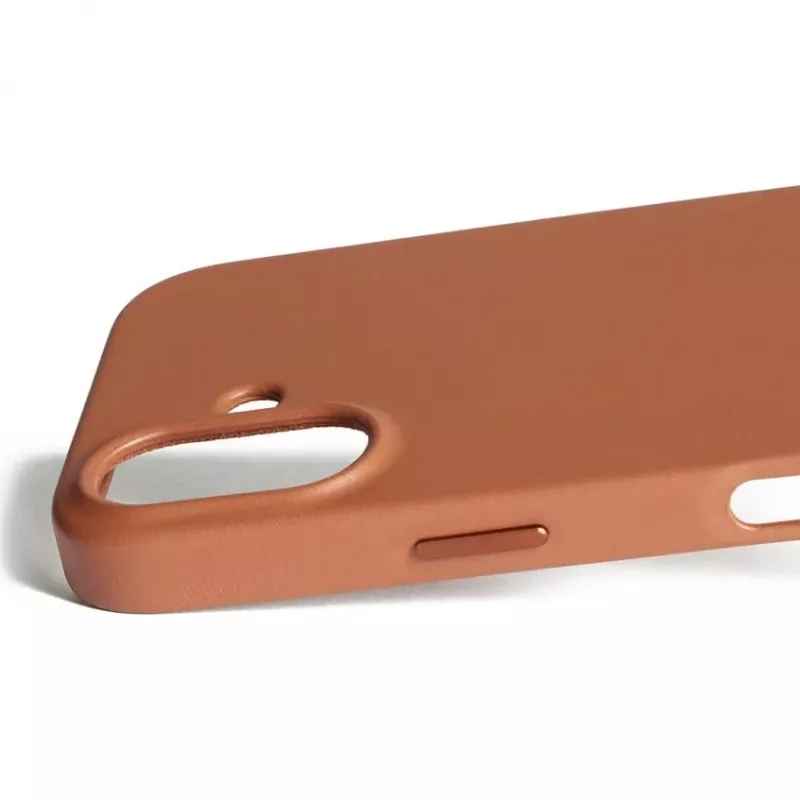 Mujjo Full Leather Case MagSafe dėklas, skirtas iPhone 17, rudas