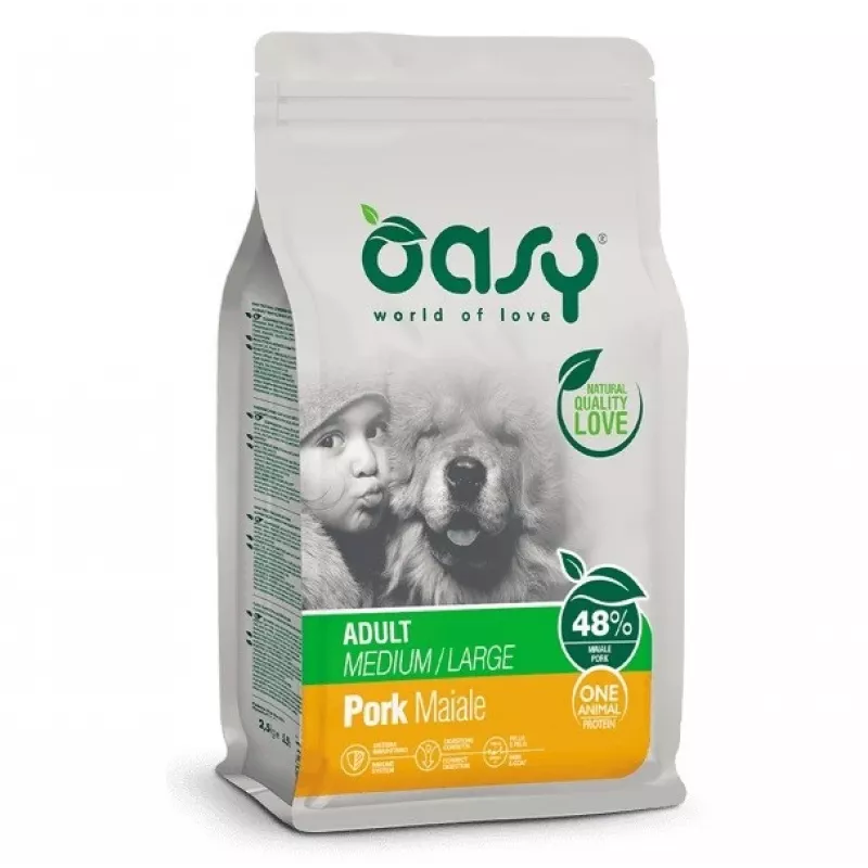 Oasy One Animal Protein Adult M/L Kiauliena 12kg